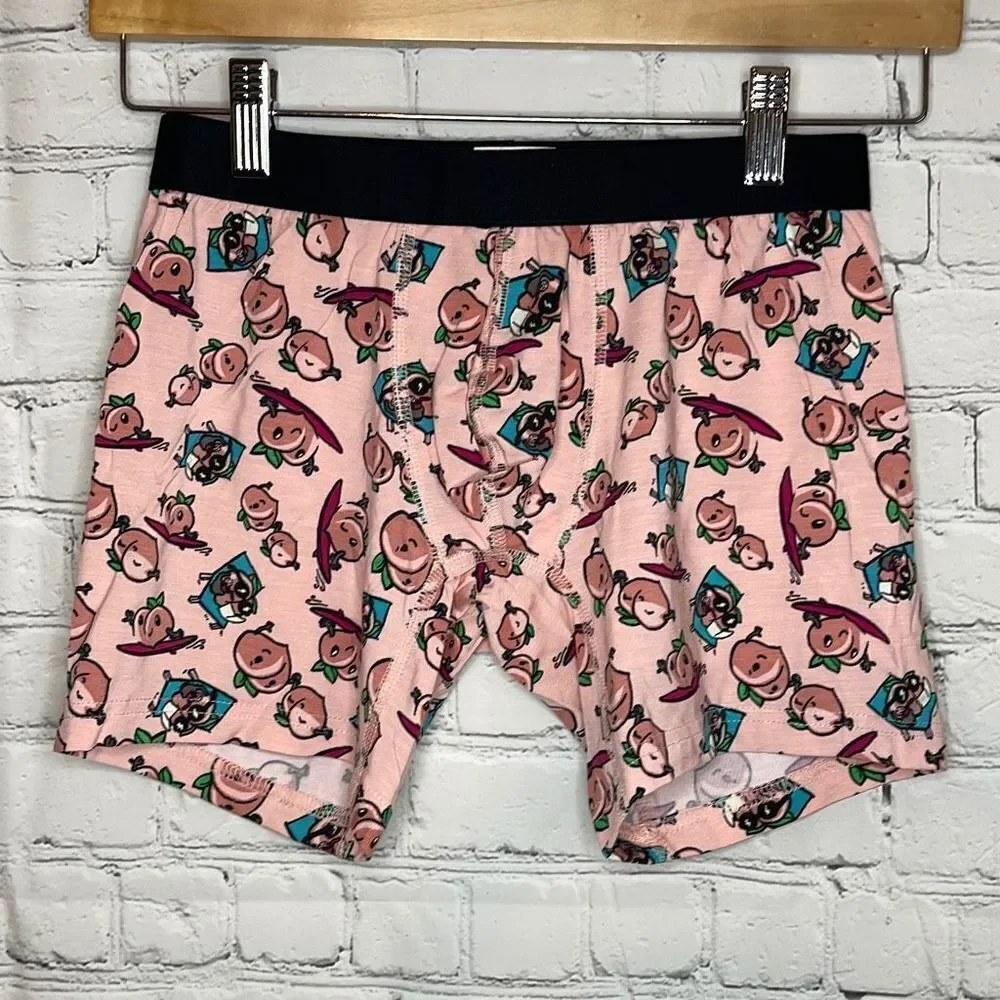 Meundies Peach colored Boxer Briefs Underwear with Peaches size Small New no tag